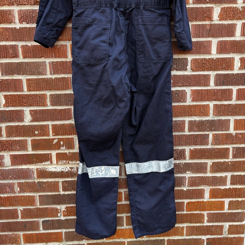 Indura Men's 34R by Westex Flame Resistant Navy Blue Bib Overalls USA Made - Picture 4 of 12